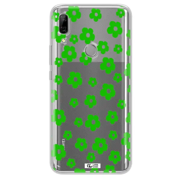 Five Petal Green Flower Huawei P Smart Z Clear TPU Case