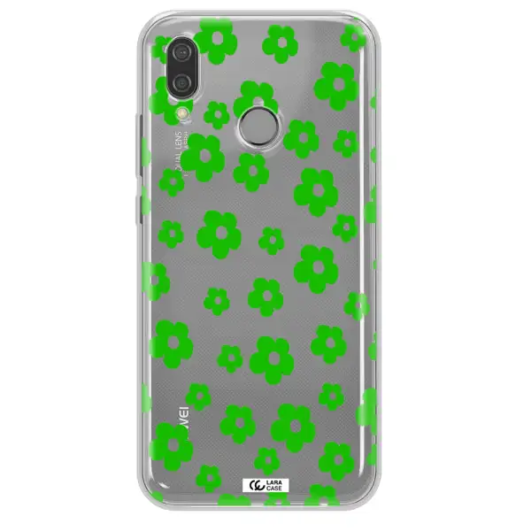Five Petal Green Flower Huawei P20 Lite Clear TPU Case
