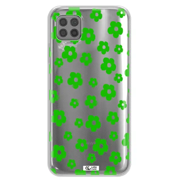 Five Petal Green Flower Huawei P40 Lite Clear TPU Case