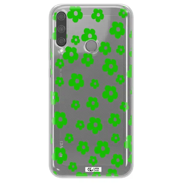 Five Petal Green Flower Huawei P40 Lite E Clear TPU Case