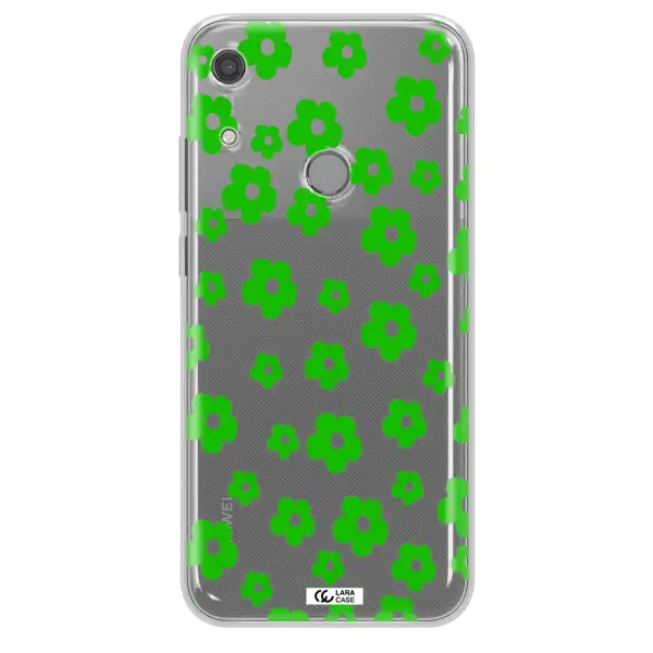 Five Petal Green Flower Huawei Y6S Clear TPU Case