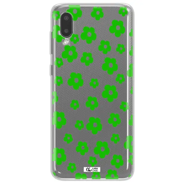 Five Petal Green Flower Samsung A02 Clear TPU Case