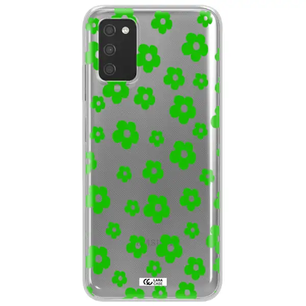 Five Petal Green Flower Samsung A03S Clear TPU Case