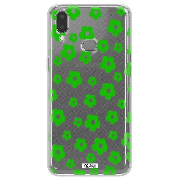 Five Petal Green Flower Samsung A10S Clear TPU Case