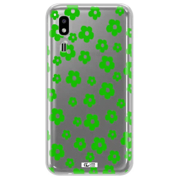 Five Petal Green Flower Samsung A2 Core Clear TPU Case