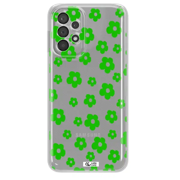 Five Petal Green Flower Samsung A23 5G Clear Tpu Case