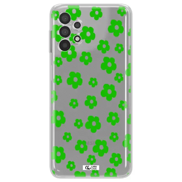 Five Petal Green Flower Samsung A32 4G Clear Tpu Case