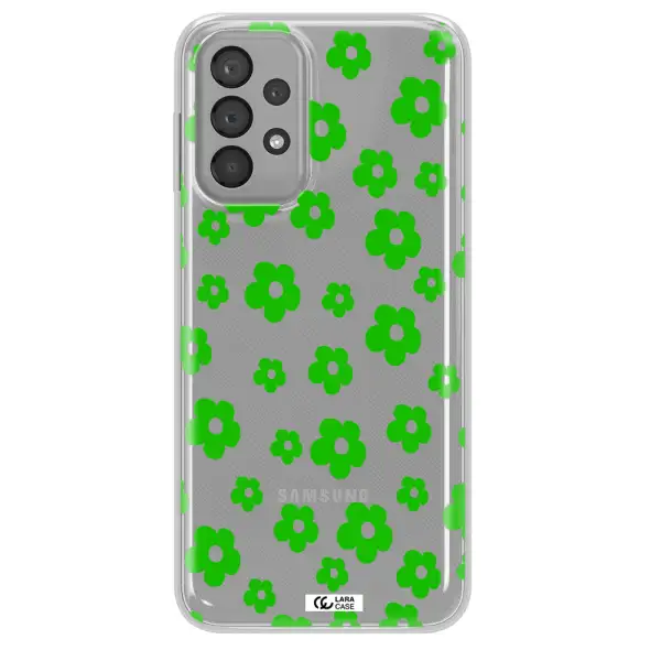 Five Petal Green Flower Samsung A33 Clear TPU Case
