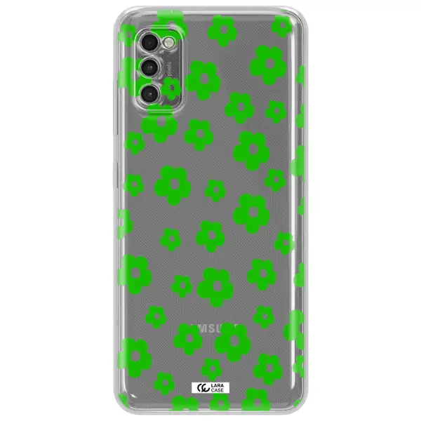 Five Petal Green Flower Samsung A41 Clear Tpu Case