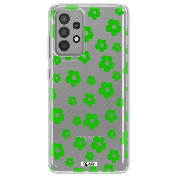 Five Petal Green Flower Samsung A52 Clear TPU Case