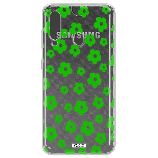 Five Petal Green Flower Samsung A60 Clear TPU Case