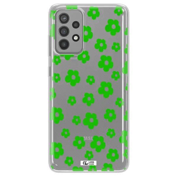 Five Petal Green Flower Samsung A72 Clear TPU Case