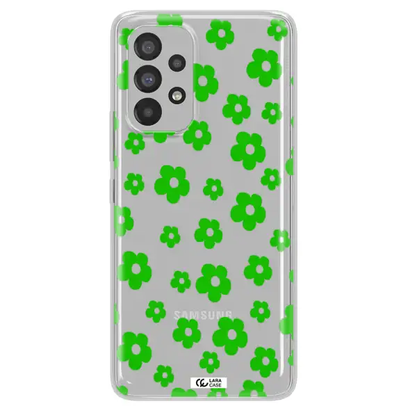 Five Petal Green Flower Samsung A73 Clear TPU Case