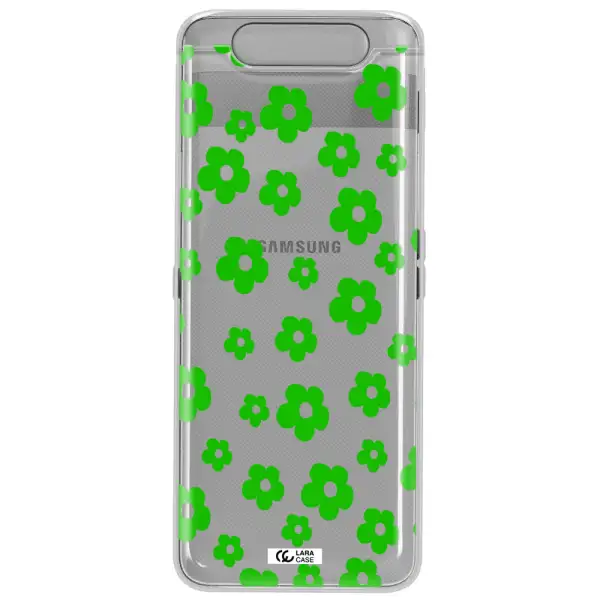 Five Petal Green Flower Samsung A80 Clear TPU Case