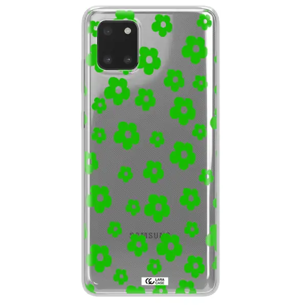 Five Petal Green Flower Samsung A81 Clear TPU Case