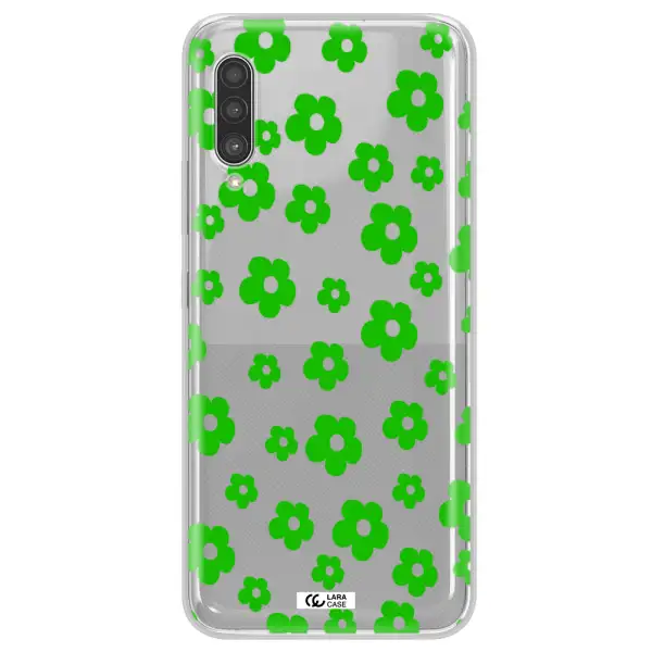 Five Petal Green Flower Samsung A90 Clear TPU Case