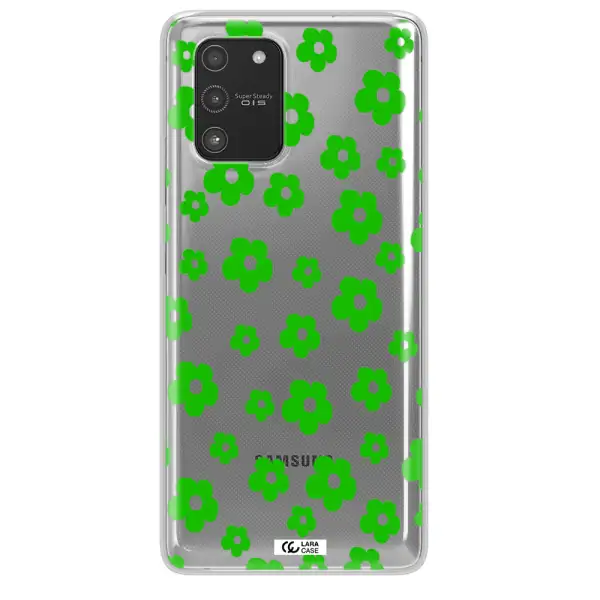 Five Petal Green Flower Samsung A91 Clear TPU Case