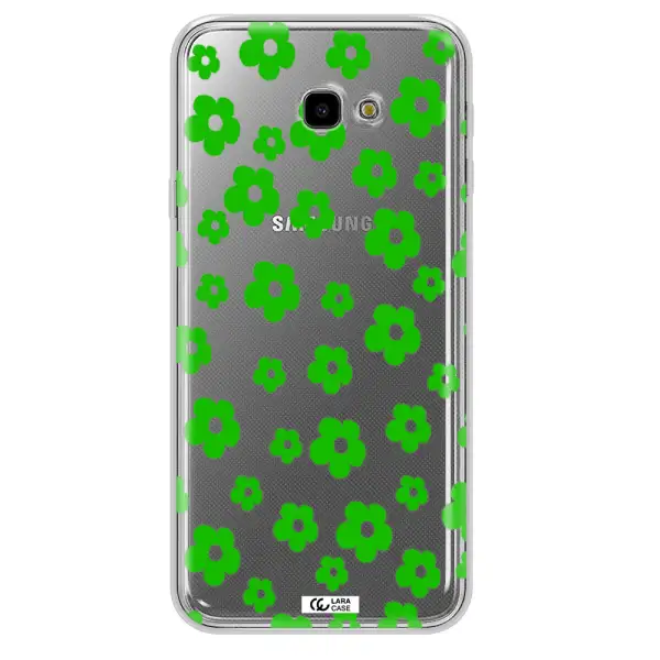 Five Petal Green Flower Samsung J4 Plus Clear TPU Case