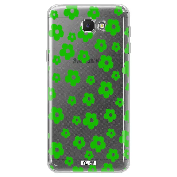 Five Petal Green Flower Samsung J5 Prime Clear TPU Case