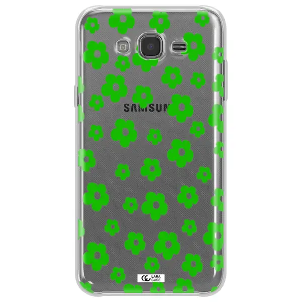 Five Petal Green Flower Samsung J7 2015 Clear TPU Case