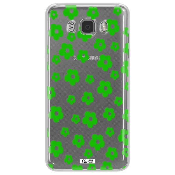Five Petal Green Flower Samsung J7 2016 Clear TPU Case