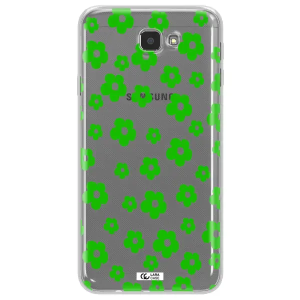 Five Petal Green Flower Samsung J7 Prim Clear TPU Case