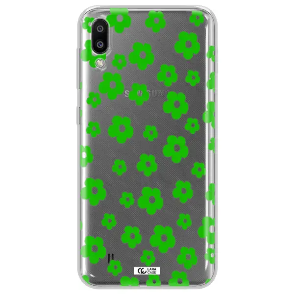 Five Petal Green Flower Samsung M10 Clear TPU Case