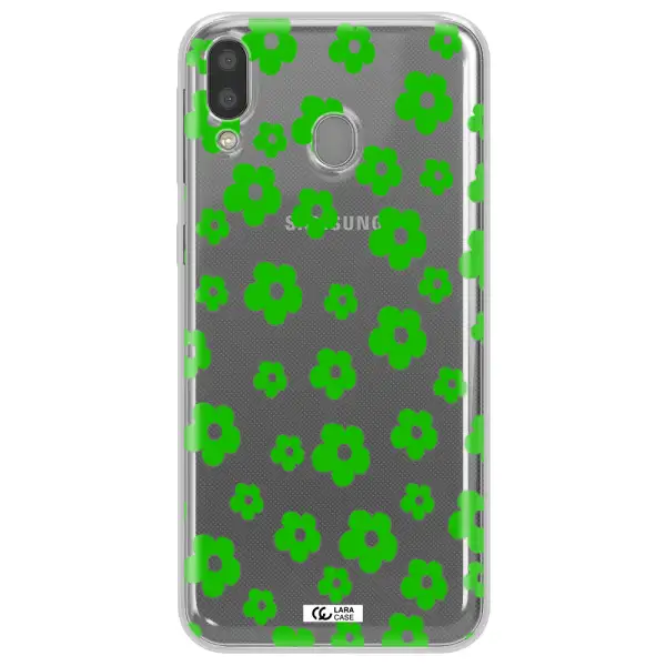 Five Petal Green Flower Samsung M20 Clear TPU Case