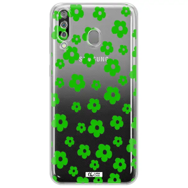 Five Petal Green Flower Samsung M30 Clear TPU Case