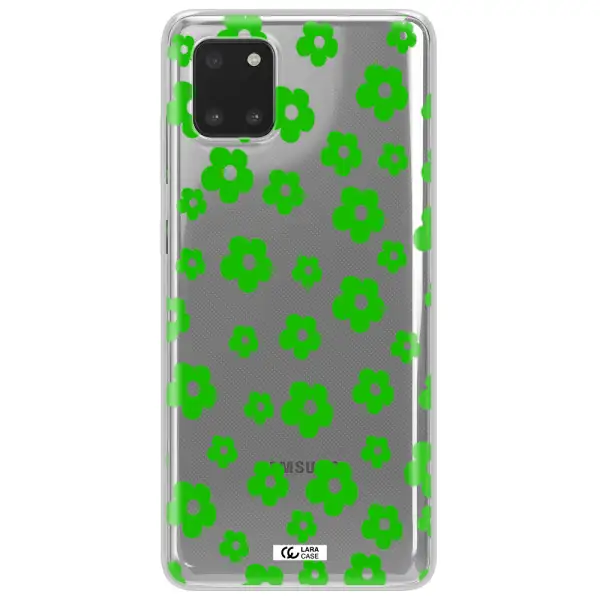 Five Petal Green Flower Samsung Note 10 Lite Clear TPU Case