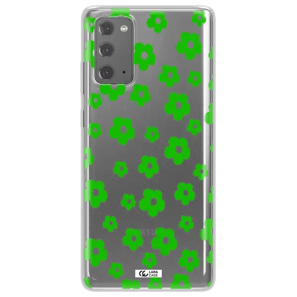 Five Petal Green Flower Samsung Note 20 Clear TPU Case