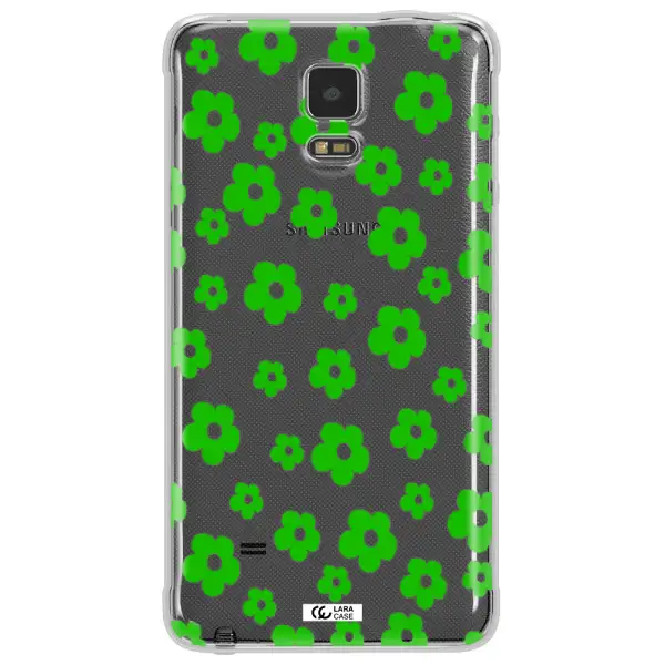 Five Petal Green Flower Samsung Note 4 Clear TPU Case