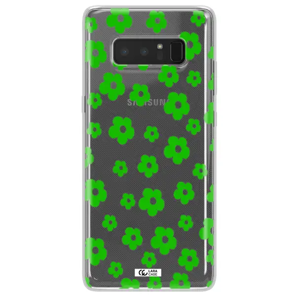 Five Petal Green Flower Samsung Note 8 Clear TPU Case