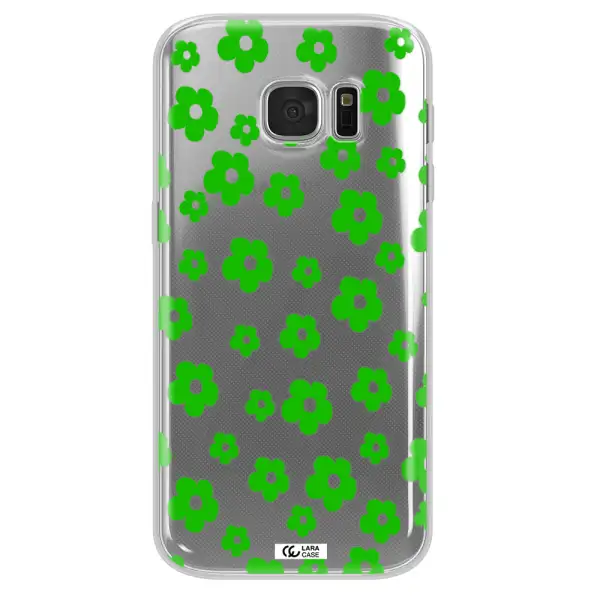 Five Petal Green Flower Samsung S 7 Clear TPU Case