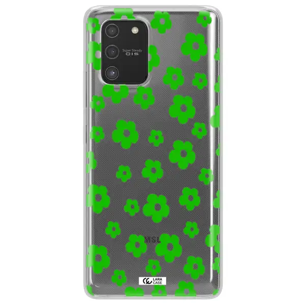 Five Petal Green Flower Samsung S10 Lite Clear TPU Case