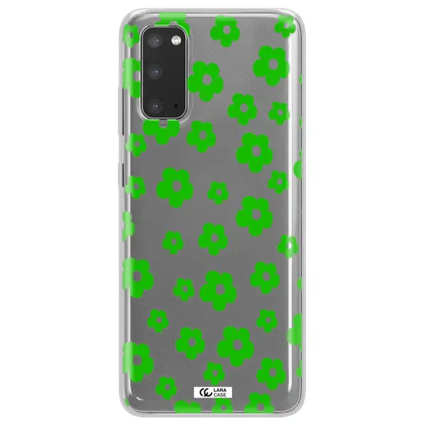 Five Petal Green Flower Samsung S20 Clear TPU Case