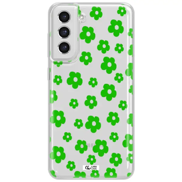 Five Petal Green Flower Samsung S21 Fe Clear Tpu Case