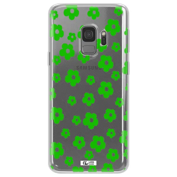 Five Petal Green Flower Samsung S9 Clear TPU Case