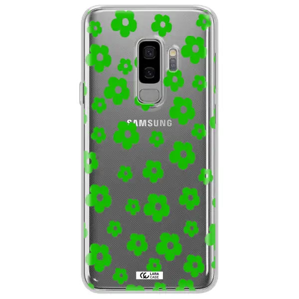 Five Petal Green Flower Samsung S9 Plus Clear TPU Case