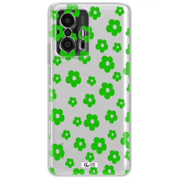 Five Petal Green Flower Xiaomi 11T Pro Clear Tpu Case