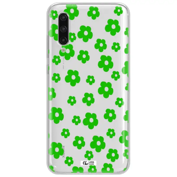 Five Petal Green Flower Xiaomi Mi 9 Lite Clear Tpu Case