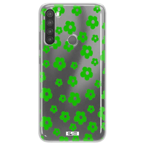 Five Petal Green Flower Xiaomi Note 8 Clear TPU Case
