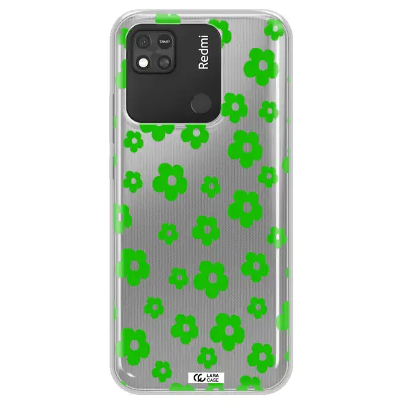 Five Petal Green Flower Xiaomi Redmi 10A Clear TPU Case