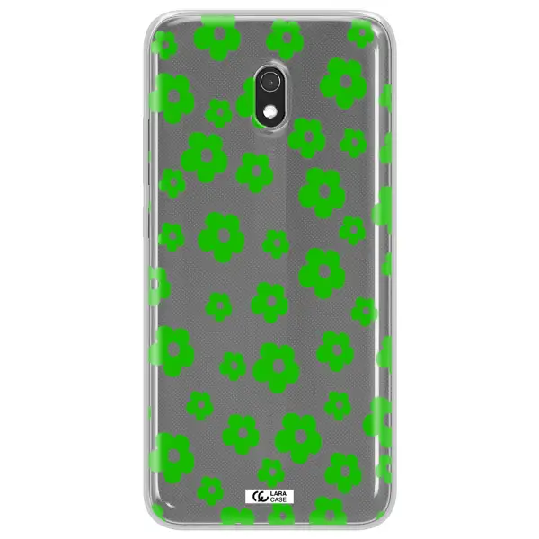 Five Petal Green Flower Xiaomi Redmi 8A Clear TPU Case