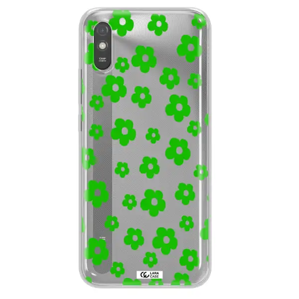 Five Petal Green Flower Xiaomi Redmi 9A Clear TPU Case