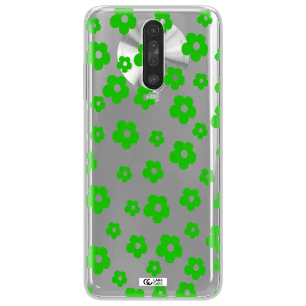 Five Petal Green Flower Xiaomi Redmi K30 Clear TPU Case