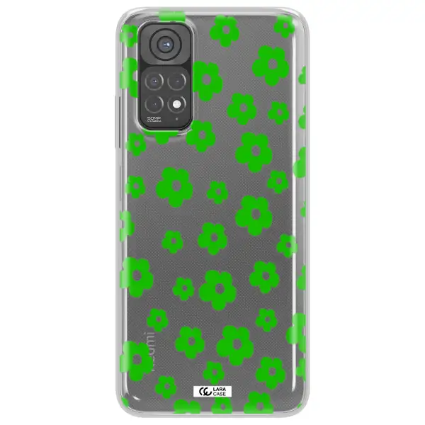Five Petal Green Flower Xiaomi Redmi Note 11 Clear TPU Case