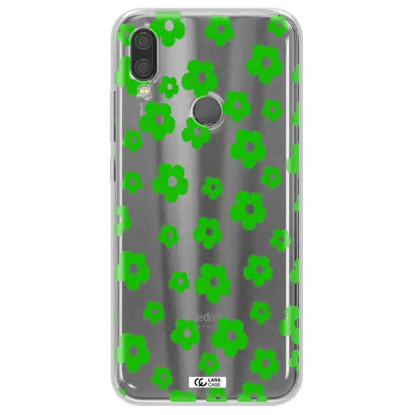 Five Petal Green Flower Xiaomi Redmi Note 7 Clear TPU Case