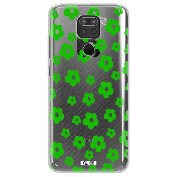 Five Petal Green Flower Xiaomi Redmi Note 9 Clear TPU Case