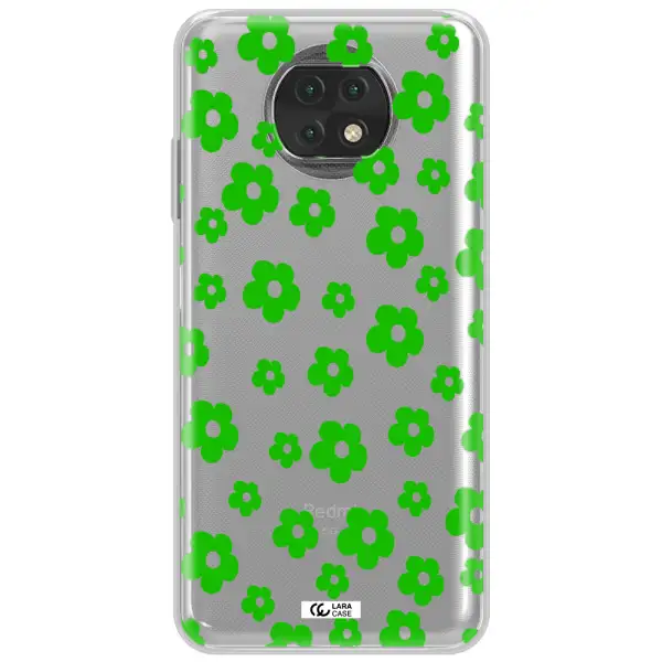 Five Petal Green Flower Xiaomi Redmi Note 9T Clear Tpu Case